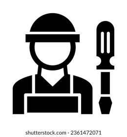 Technician Vector Glyph Icon For Personal And Commercial Use.
