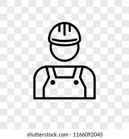 Technician vector icon isolated on transparent background, Technician logo concept