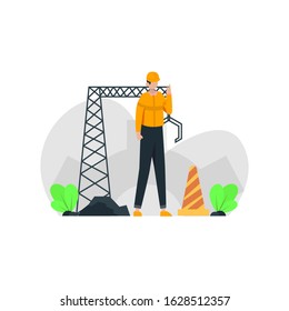 Technicians repair damage to goods and machinery vector illustration, suitable for landing page, ui, website, mobile app, editorial, poster, flyer, article, and banner