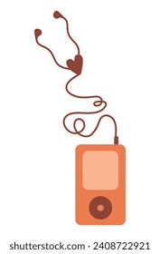 Technics electronic of colorful set. Against a white background, the intricately detailed audio player is depicted as a sleek and stylish gadget that combines form and function. Vector illustration.