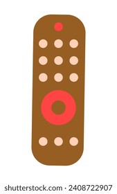 Technics electronic of colorful set. A captivating illustration seamlessly melds creative design with the technological convenience of a remote control. Vector illustration.