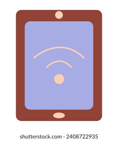 Técnicas electrónicas de conjunto colorido. Una innovadora ilustración de tableta integra perfectamente el diseño artístico con tecnología de vanguardia. Ilustración vectorial.