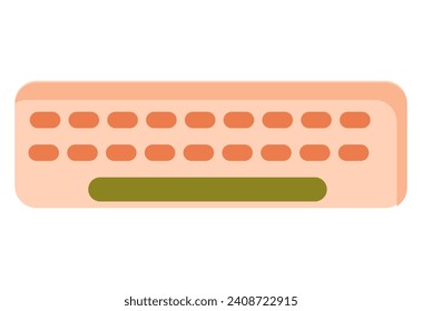 Technics electronic of colorful set. This image of keyboard transforms a flash drive into a visual masterpiece against a pristine white backdrop. Vector illustration.