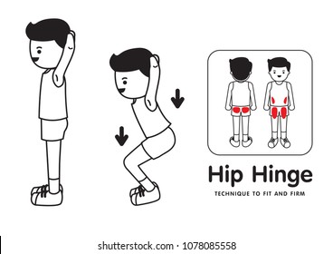 Technique to fit and firm.Hip hinge.