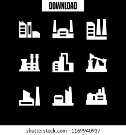 technique icon. 9 technique vector set. factory icons for web and design about technique theme
