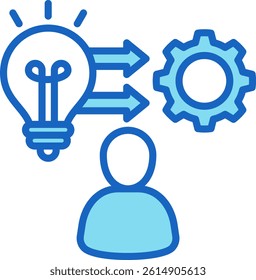 Technique Icon Blue Vector Illustration