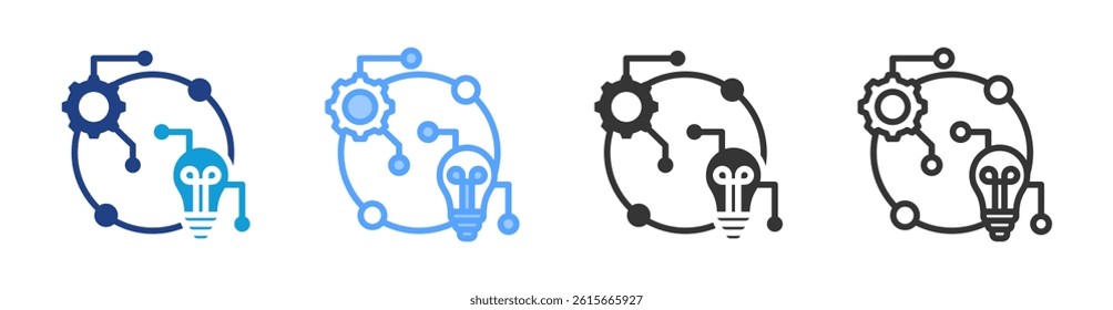 Technique icon set multiple style collection