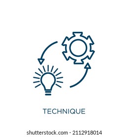 icono de técnica. Icono de contorno lineal delgado aislado en fondo blanco. Signo de técnica de vector de línea, símbolo para web y móvil