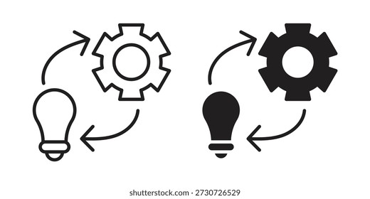 Technique icons for design. Easily editable stroke. Modern flat design.