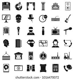 Technique icons set. Simple set of 36 technique vector icons for web isolated on white background