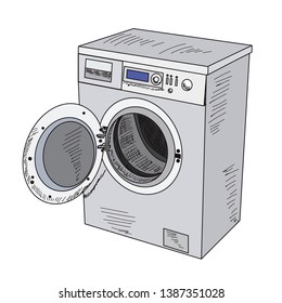 technique on a white background washing machine