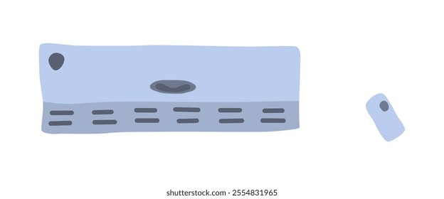 technique simple sketch air conditioner gray flat style. vector stock image