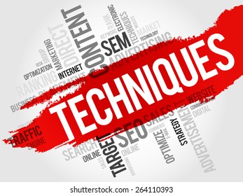 Techniques word cloud, business concept