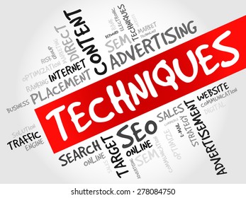 Techniques word cloud, business concept
