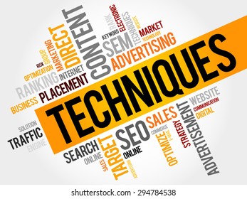 Techniques word cloud, business concept