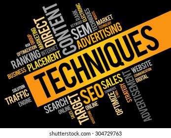 Techniques word cloud, business concept