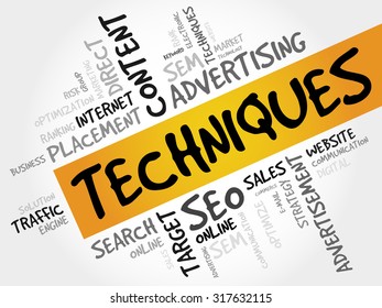 Techniques word cloud, business concept