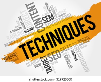 Techniques word cloud, business concept