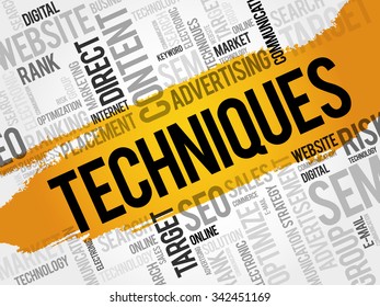Techniques word cloud, business concept