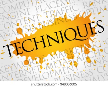 Techniques word cloud, business concept