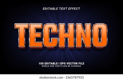 techno 3d style text effect graphic style
