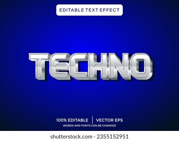 techno 3D text effect template