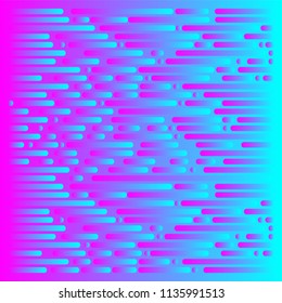 Techno abstract background. Glitch art style. Digital shapes geometric pattern. Stylized signal error. Flow of bright colorful random line strips. Vector element for design concept, poster, web.