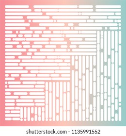 Techno abstract background. Glitch art style. Digital shapes geometric pattern. Stylized signal error. Flow of bright colorful random line strips. Vector element for design concept, poster, web.
