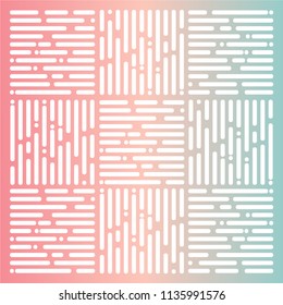 Techno abstract background. Glitch art style. Digital shapes geometric pattern. Stylized signal error. Flow of bright colorful random line strips. Vector element for design concept, poster, web.