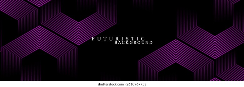 Techno abstract background overlap layer on dark space with glowing lines shape decoration. Modern graphic design element future style concept for banner, flyer, card, or brochure cover
