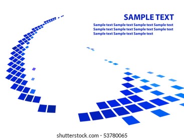 Techno abstract pattern of blue squares. Vector