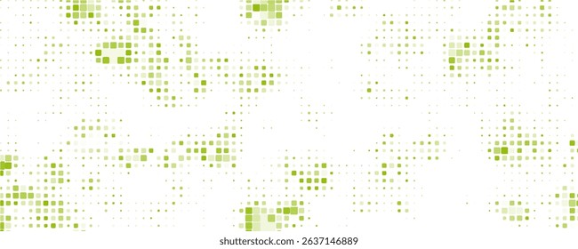 Techno abstract pattern of green squares. Vector Illustration