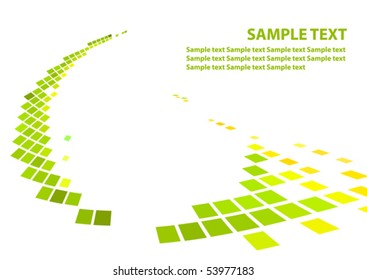 Techno abstract pattern of green squares. Vector