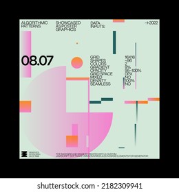 Techno Acid Music + Rave Culture Poster Design Layout With Brutalist Style Graphics And Helvetica Typography Aesthetics, Built With Minimalist Geometric Forms And Abstract Vector Shapes. 