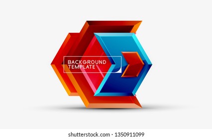 Techno arrow background, template design. Vector