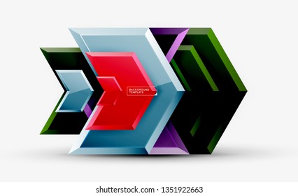 Techno arrow background, template design. Vector
