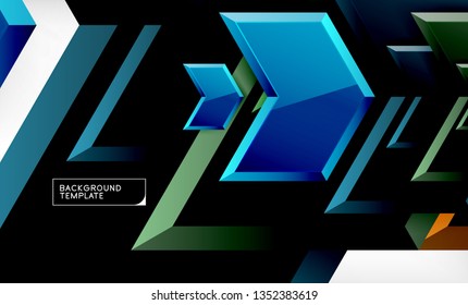 Techno arrow background, template design. Vector