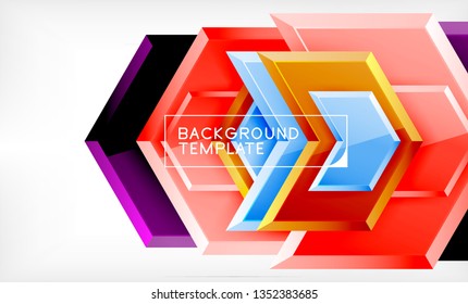 Techno arrow background, template design. Vector