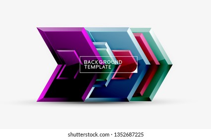 Techno arrow background, template design. Vector