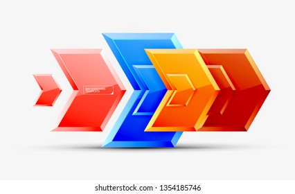 Techno arrow background, template design. Vector