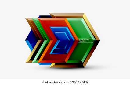 Techno arrow background, template design. Vector