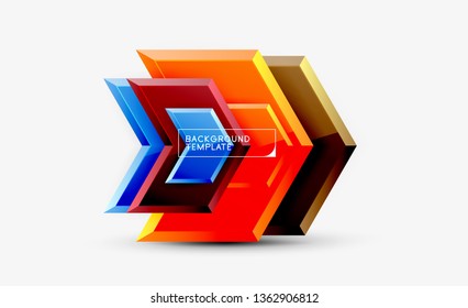 Techno arrow background, template design. Vector