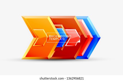 Techno arrow background, template design. Vector