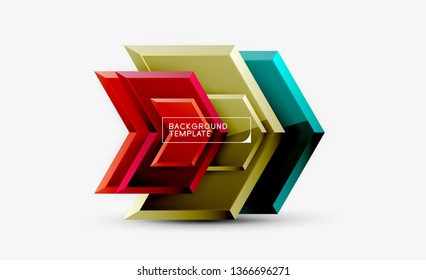 Techno arrow background, template design. Vector