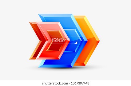 Techno arrow background, template design. Vector