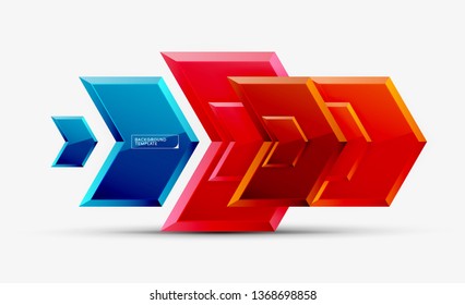 Techno arrow background, template design. Vector