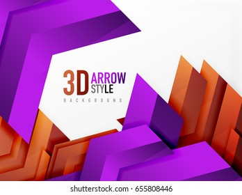 Techno arrow background, vector template design