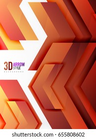 Techno arrow background, vector template design