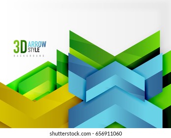 Techno arrow background, vector template design