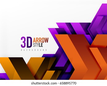 Techno arrow background, vector template design